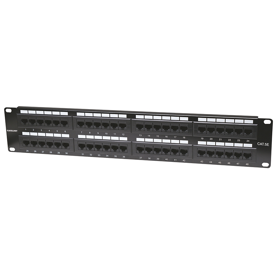 Panel Parcheo,Intellinet,513579, Cat 5E, 48 Ptos 2 Niv. Rack
