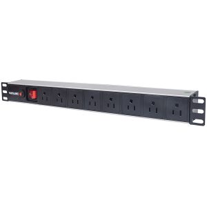 Barra Pdu,Intellinet,713993, 8 Cont. Gab/Rack 19, 1U, Contra Sobrecarga, On/Off