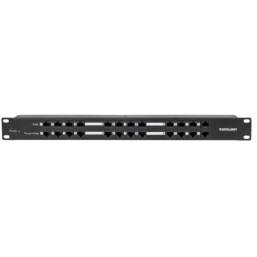 Panel Parcheo,Intellinet,720342, Cat 5E, 12 Ptos 1U POE - Imagen de 4