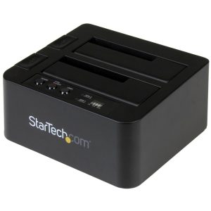 Base Duplicadora Clonadora Autonoma De Discos Duros O SSD SATA - Copiadora De 2 Bahias - Base De Acoplamiento USB 3.0 A SATA Iii De 2.5 Y 3.5 - Startech.com Mod. SDOCK2U313R