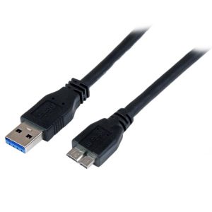 Cable Certificado 1M USB 3.0 Super Speed Ss Micro USB B Macho A USB A Macho Adaptador - Negro - Startech.com Mod. USB3CAUB1M