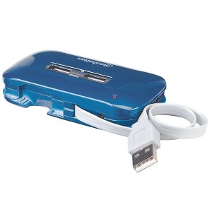 Hub Usb,Manhattan,161039, V2.0 7 Ptos Azul Con Fuente