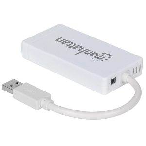 Adaptador Usb,Manhattan,507578, V3.0 A Red Gb + Hub 3 Ptos Mh