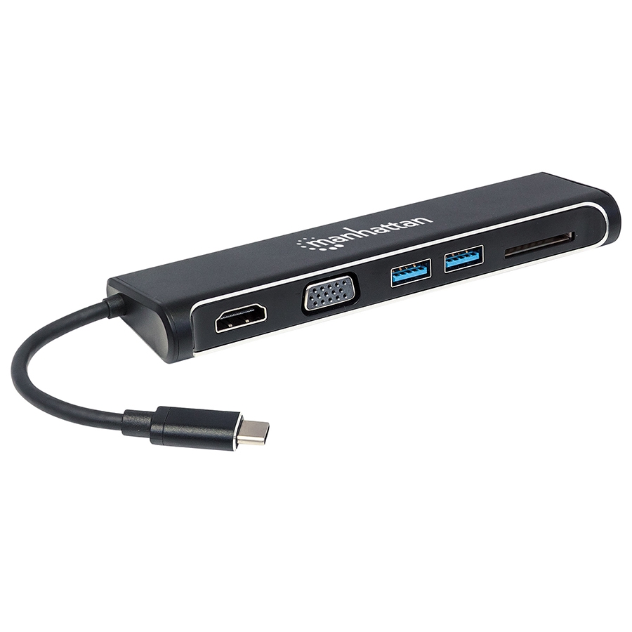 Docking,Manhattan,152631,4-1,Usb-C A HDMI Vga 2 USB 3.1 Lector Tarjetas Sd M-H - Imagen de 2
