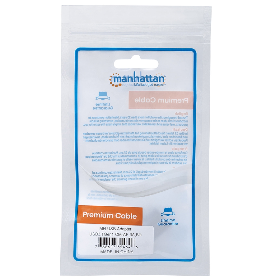 Adaptador Usb,Manhattan,354646,-C V3.1, Cm-Ah Negro - Imagen de 4