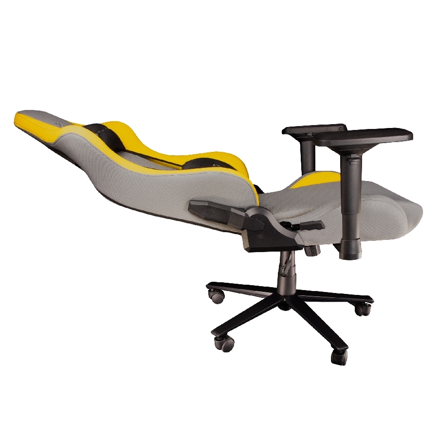 Silla Gamer Balam Rush Thunder Tour Dark-Light Edition Xl Plus / Tela / Mec Mariposa / Clase 4 / Inclinacion De 90 A 180 Grados/ Color Gris-Amarillo/ Br-932875
