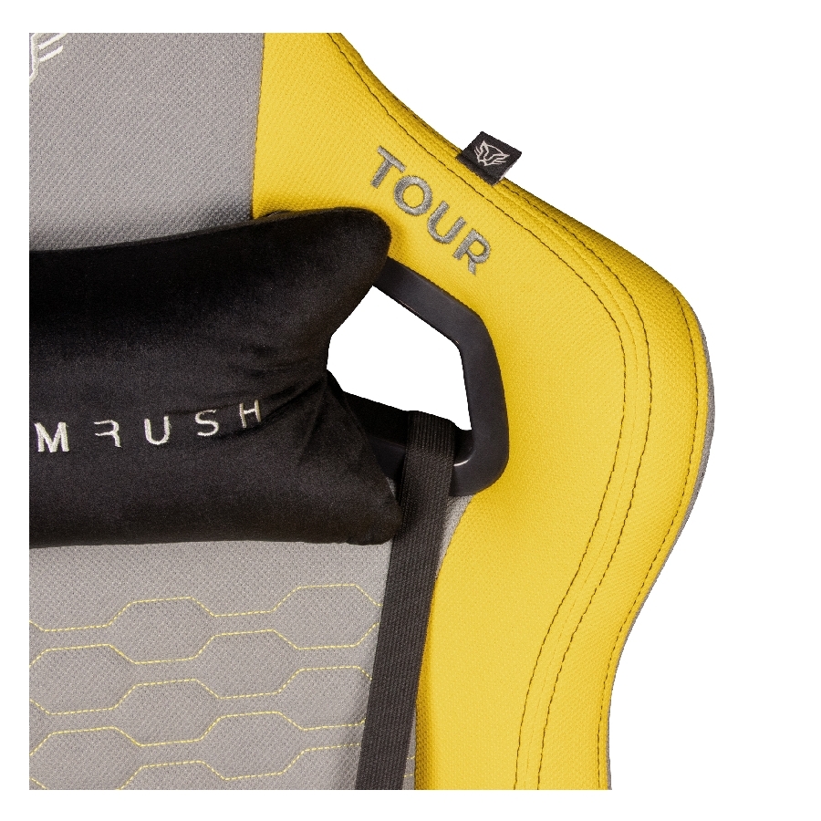 Silla Gamer Balam Rush Thunder Tour Dark-Light Edition Xl Plus / Tela / Mec Mariposa / Clase 4 / Inclinacion De 90 A 180 Grados/ Color Gris-Amarillo/ Br-932875 - Imagen de 4