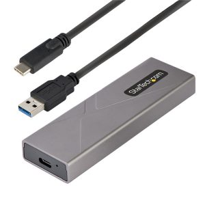 Gabinete Externo Usb-C 10GBPS A NVME M.2 O SSD M.2 SATA Sin Herramientas Para SSD M.2 Ngff Pcie/Sata De Aluminio - Cables USB C O Usb-A - 2230/2242/2260/2280 - Startech.com Mod. M2-USB-C-NVME-SATA