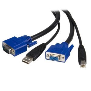 Cable Kvm De 1.8M Todo En Uno Vga USB A USB B HD15 - 2 En 1 - Startech.com Mod. SVUSB2N1_6