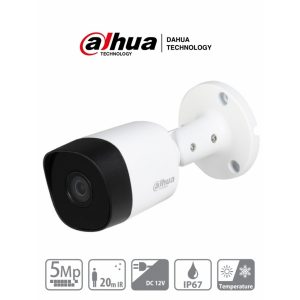 Camara Dahua Bullet Hdcvi De 5 Megapixeles/ Lente De 2.8MM/ Ir De 20 Mts/ IP67/ Metalica/ Cvi/Cvbs/Ahd/Tvi/