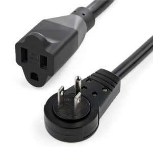 Cable De Corriente De 3M De Extension - Cable De Alimentacion Rotativo Plano De 360 - Nema 5-15P A Nema 5-15R - 16AWG - 15A 125V - Negro - 3 Puntas - Ul - Startech.com Mod. RTPAC10110