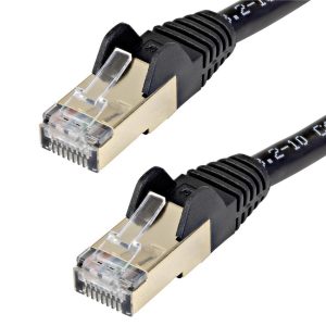 Cable De 1M CAT6A Ethernet Negro - Cable De Red 10GB CAT6A Snagless Blindado RJ45 POE De 100W - 10GBE Con Certificacion Ul/Tia - Startech.com Mod. C6ASPAT3BK