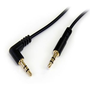 Cable De Audio De 91CM Delgado - Audio Estereo Mini Jack De 3.5MM En Angulo Derecho Macho A Macho - Startech.com Mod. MU3MMSRA