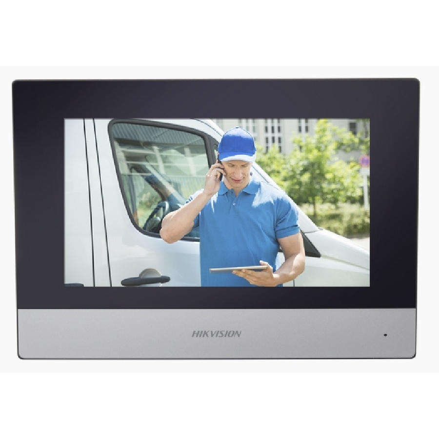 Monitor IP WIFI Touch Screen 7 Para Videoportero IP Hikvision DS-KH6320-WTE1 Video En Vivo / POE Estandar / Apertura Remota / Llamada Entre Monitores / Audio De Dos Vias / Policarbonato