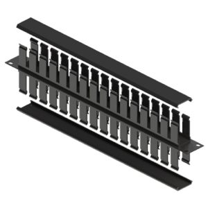 Organizador De Cables North System 1 U.r. Doble Horizontal 19 Pulgadas Negro Liso