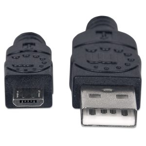 Cable Usb,Manhattan,325677, V2 A-Micro B, Bolsa Pvc 0.5M Negro