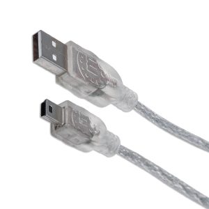Cable Usb,Manhattan,333412, V2.0 A-Mini B 1.8M Plata