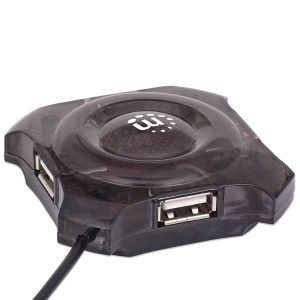 Hub Usb,Manhattan,162272,4 Ptos Negro Economico