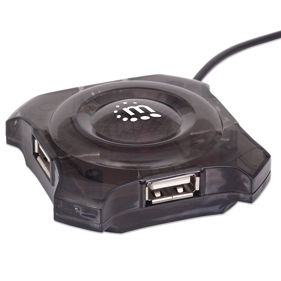 Hub Usb,Manhattan,162272,4 Ptos Negro Economico - Imagen de 3
