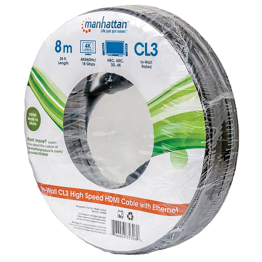 Cable Hdmi,Manhattan,353960, 2.0 Intramuro M-M 8.0M - Imagen de 4