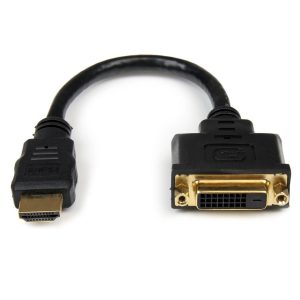 Cable Adaptador De 20CM HDMI A Dvi - Dvi-D Hembra - HDMI Macho - Cable Convertidor De Video - Negro - Startech.com Mod. HDDVIMF8IN