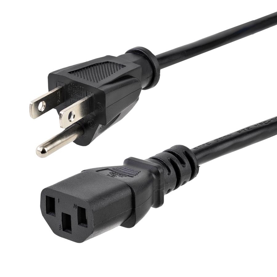 Cable De Corriente De 1M De Alimentacion De Servicio Pesado, Cable De Alimentacion - Nema 5-15P A C13 - 15A 125V - 14AWG - Ul - Startech.com Mod. PXT101143 - Imagen de 2