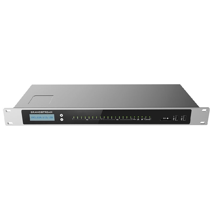 Conmutador IP Grandstream UCM6308/ 8 Fxo 8 Fxs 5000 Extensiones Sip 500 Llamadas Simultaneas 3 Puerto Gigabit Montaje En Rack Y Escritorio Compatible Con Gdms Remote Connet Wave