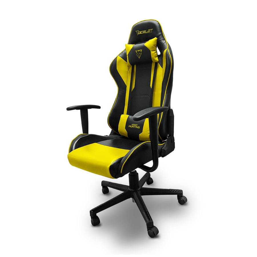 Silla Ocelot Gaming Ogs-02 / Vinipiel / Base Nylon Ajustable / Descansabrazos 2d / Piston Clase 4 / Reclinable 90-155 Grados / Hasta 150kg / Cojines Lumbar Y Cervical / Color Negro Con Amarillo - Imagen de 4