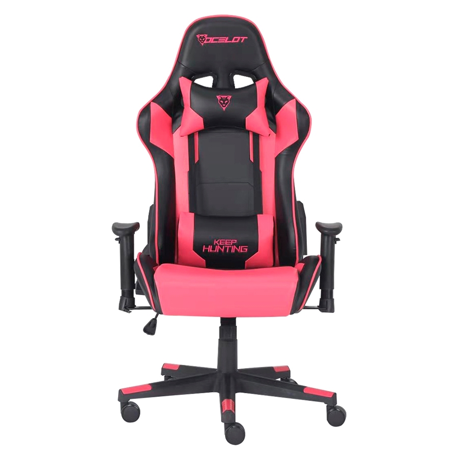 Silla Ocelot Gaming Ogs-03 / Vinipiel / Base Nylon Ajustable / Descansabrazos 2d / Piston Clase 4 / Reclinable 90-155 Grados / Hasta 150kg / Cojines Lumbar Y Cervical / Color Negro Con Magenta - Imagen de 3
