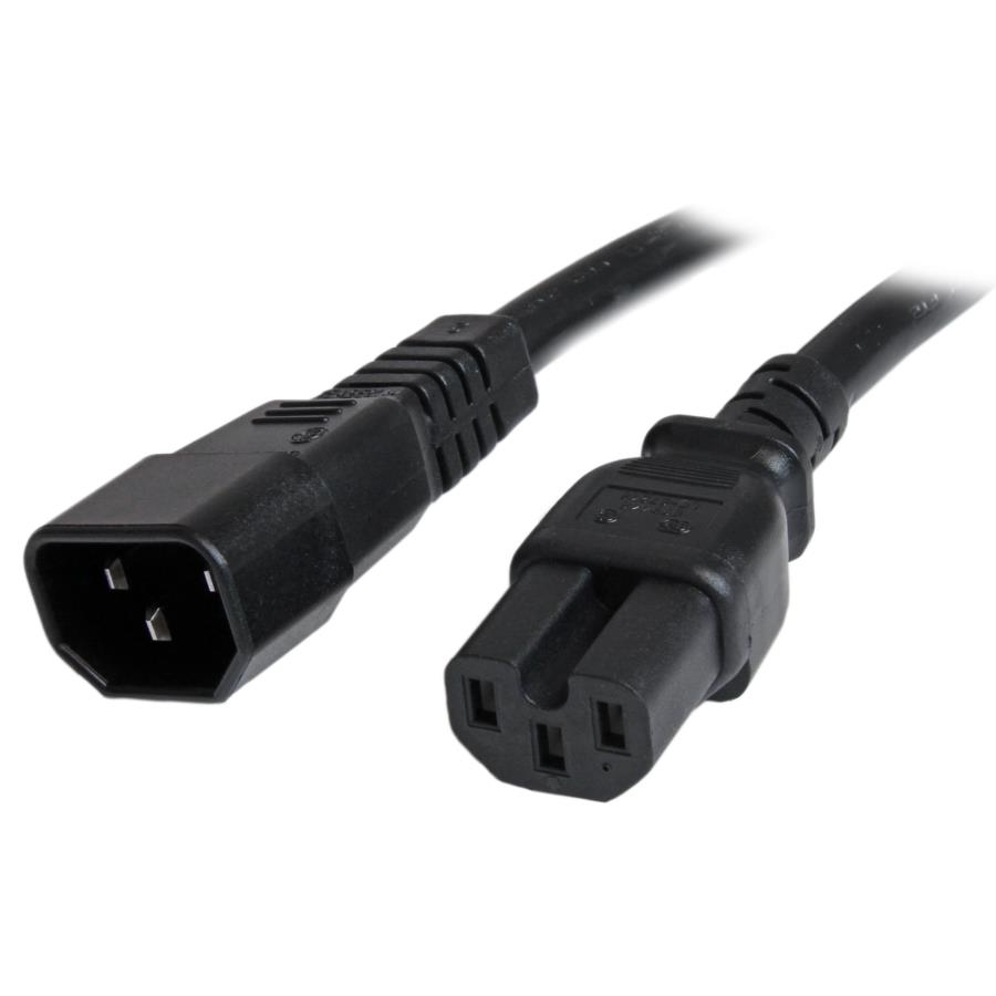 Cable De Corriente De 91CM De Extension - 14 Awg - 15A 250V - Jumper Bridge Iec C14 A Iec C15 Para Servidor UPS - Servicio Pesado - Startech.com Mod. PXTC14C153