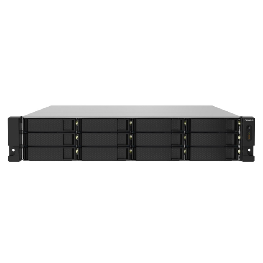 Nas Qnap TS-1232PXU-RP-4G /Fuente Redundante/ 12 Bahias SATA HDD 3,5/Rack 2U/NUCLEO Cuadruple 1.7 GHZ/4GB DDR4 Udimm Hasta 16GB/2 Pto 2,5 Lan Gbe /2 Pto Sfp 10 Gbe/ USB 3.2 X4 /Hotswap/ No Incluye D