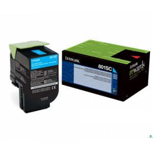 Toner Laser Lexmark 80C8SC0 Cyan, Rendimiento Estandar Hasta 2,000 Paginas, Para Modelos: CX410, CX510, CX310