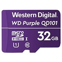 Memoria WD Purple Sc QD101 Micro Sdhc 32GB Videovigilancia 24/7 Clase 10 U1 Lect 50MB/S Esc 40MB/S WDD032G1P0C