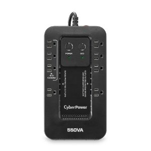 No Break Cyberpower (EC550G) 550VA / 330W, Standby, Gabinete Compacto, 8 × Nema 5-15R (1 Supresión Solamente, 3 Supresión Con Modo Eco, 4 Supresión Con Batería De Respaldo), Garantía 3 Años.
