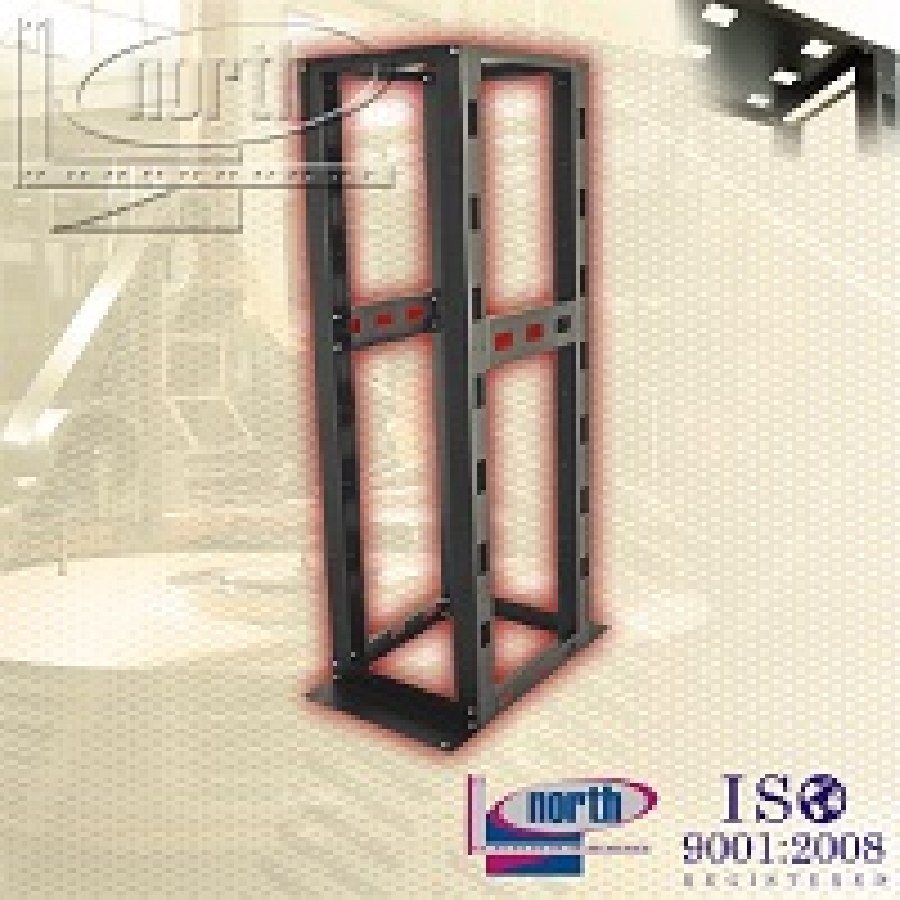 Rack North System 45 U.r. 4 Postes 19 O 23 Pulgadas Acero Negro Texturizado - Imagen de 2