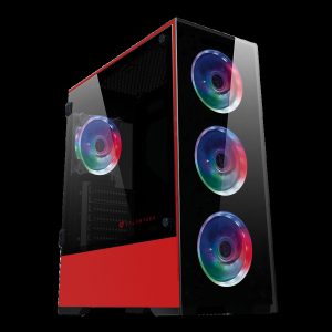 Gabinete Gamer Balam Rush Thinos GT990 / Torre / E-Atx - Atx - Micro Atx - Mini Itx / 4 Ventiladores Argb / USB 3.0 / Panel Cristal Templado / Rojo / Br-932257