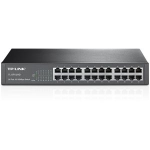 Switch |Tp-Link | TL-SF1024D | 24 Puertos RJ45 10/100 Mbps | No Administrable | Para Escritorio O Rack De 13 Pulgadas