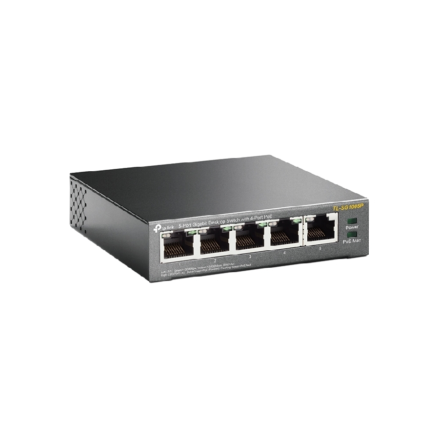 Switch | TP-LINK | TL-SG1005P | 5 Puertos RJ45 Gigabit 10/100/1000 Mbps | No Administrable |Con 4 Puertos POE | Para Escritorio - Imagen de 2