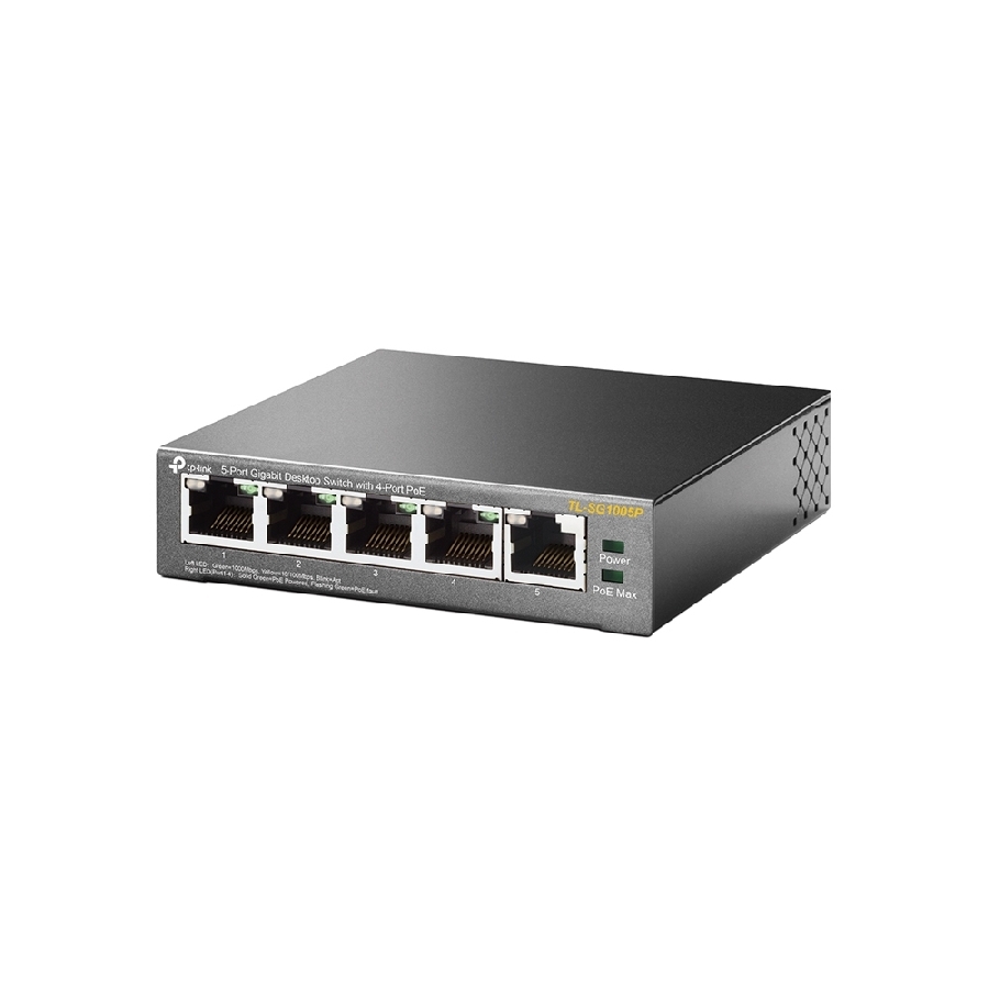 Switch | TP-LINK | TL-SG1005P | 5 Puertos RJ45 Gigabit 10/100/1000 Mbps | No Administrable |Con 4 Puertos POE | Para Escritorio - Imagen de 4