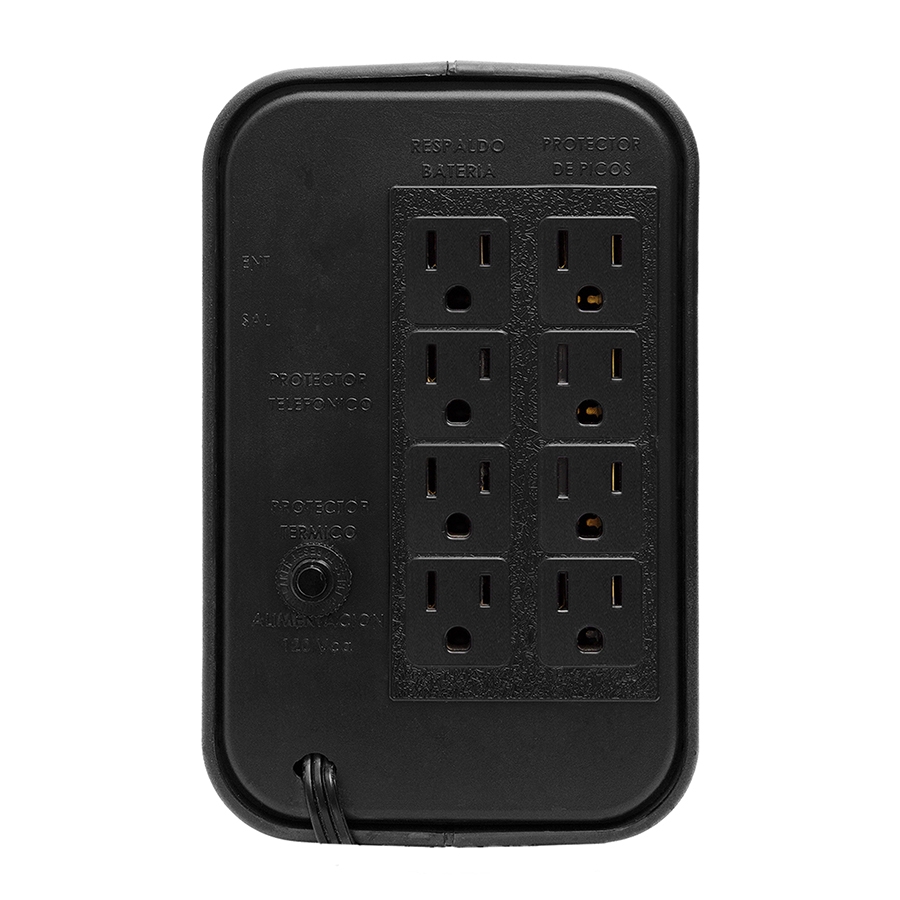 No Break Modelo Complet Eri-5-036 Con Regulador Y Supresor Integrado Mt 805, 800VA / 400W Respaldo 17 Mins Carga Media / 7 Mins Carga Máxima 8 Contactos. Garantía 60 Meses (24 En Baterías) - Imagen de 3