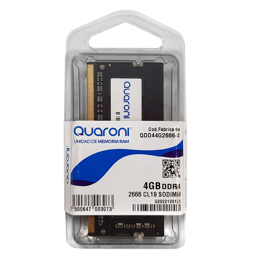 Memoria Ram Quaroni Sodimm DDR4 4GB 2666MHZ CL19 260PIN 1.2V