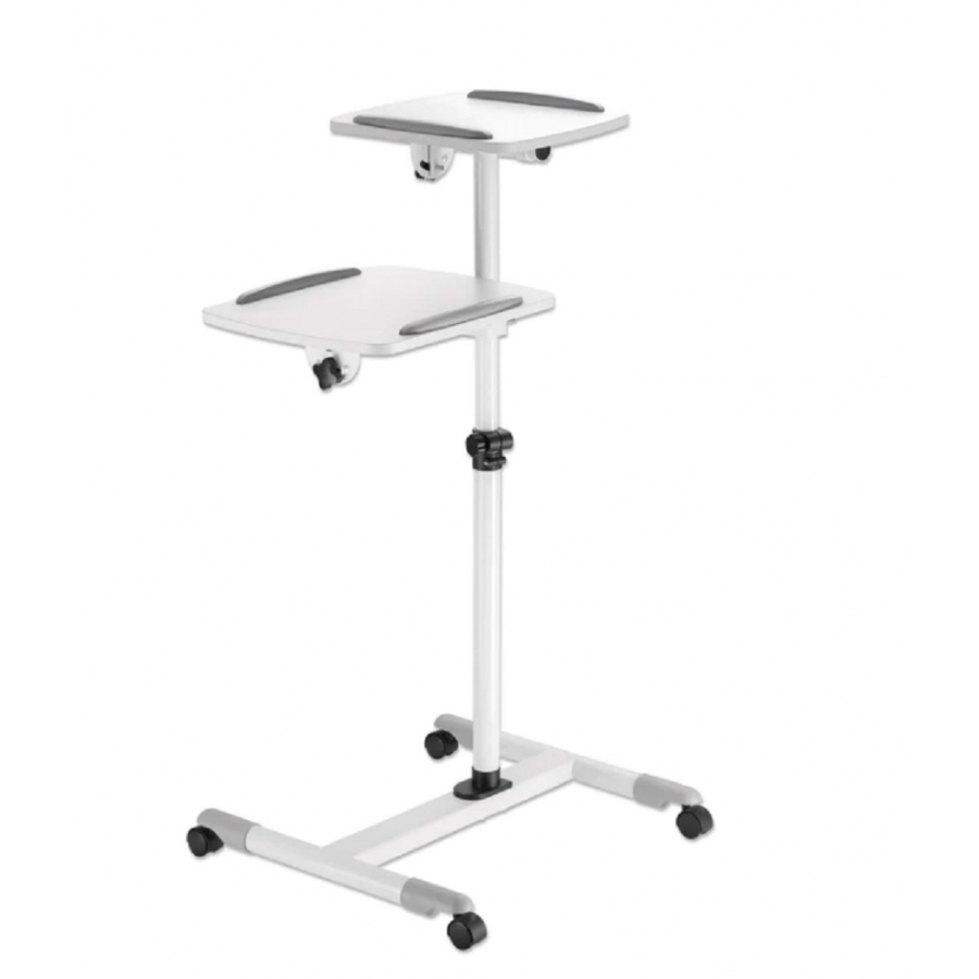 Soporte Proyector,Manhattan,461726, Tipo Carro 10KG, Dos Bandejas Para 10KG C/Una, Para Proyectores Y Laptops - Imagen de 4