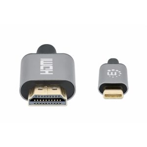 Cable Usb,Manhattan,153591,-C A HDMI M 1.0M 4K@60HZ, Negro
