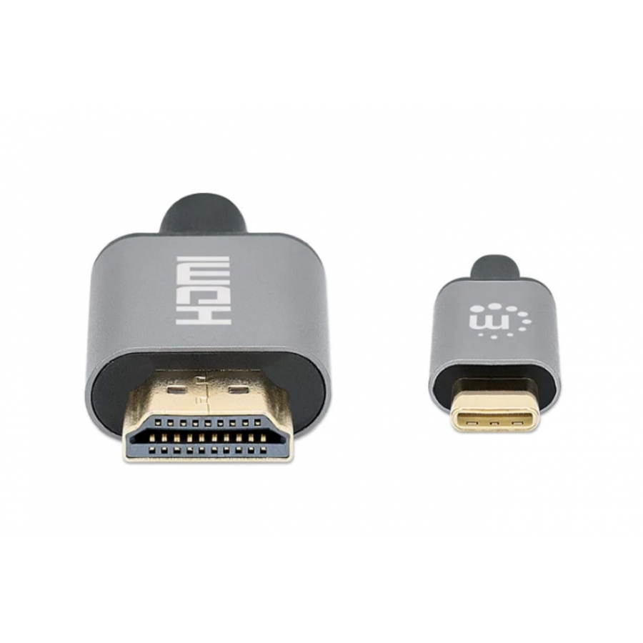 Cable Usb,Manhattan,153591,-C A HDMI M 1.0M 4K@60HZ, Negro