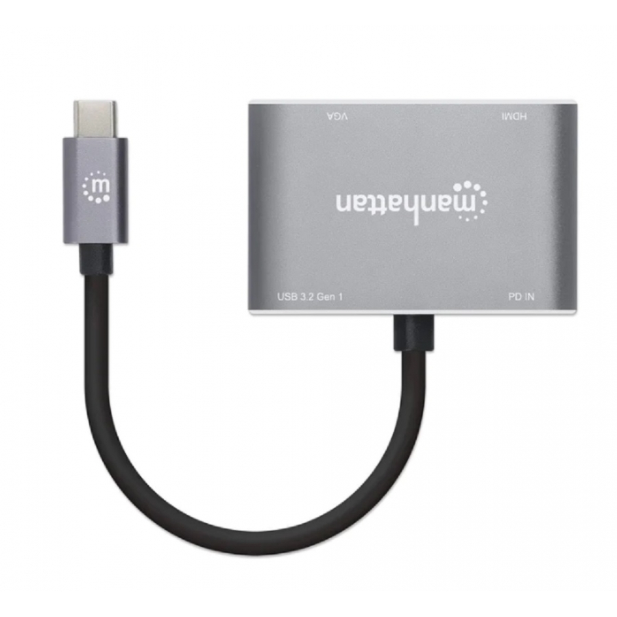 Docking Usb,manhattan,130691,-c 4 Ptos, Hdmi/vga, Usb-a/usb-c Pd - Imagen de 2