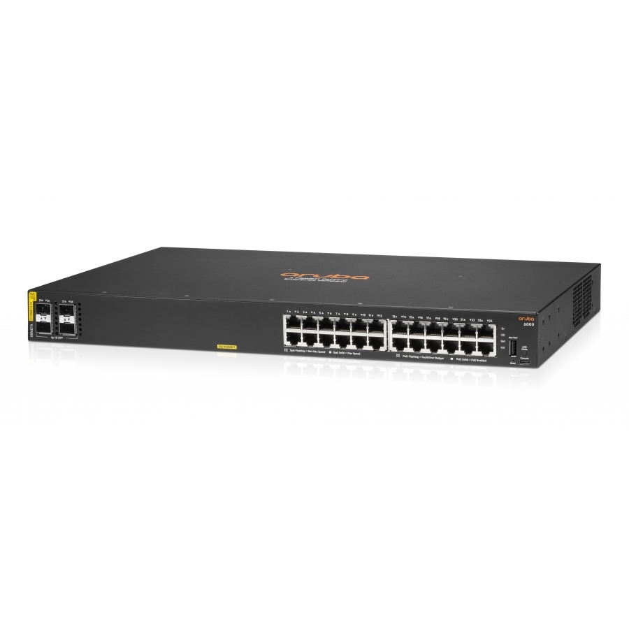 Switch HPE Aruba R8N87A 6000 24G POE CL4 370 Watts Y 4SFP Administrable Capa 2 - Imagen de 3