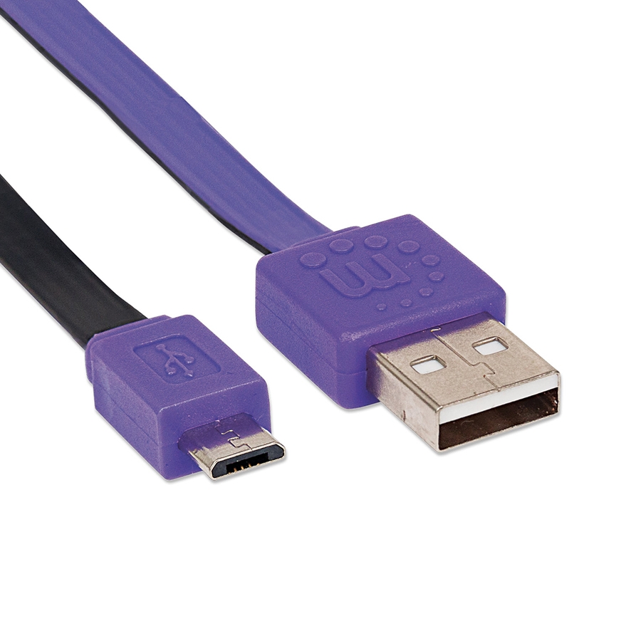 Cable Usb,Manhattan,391368, V2 A-Micro B, Blister Plano 1.0M Morado/Negro - Imagen de 4