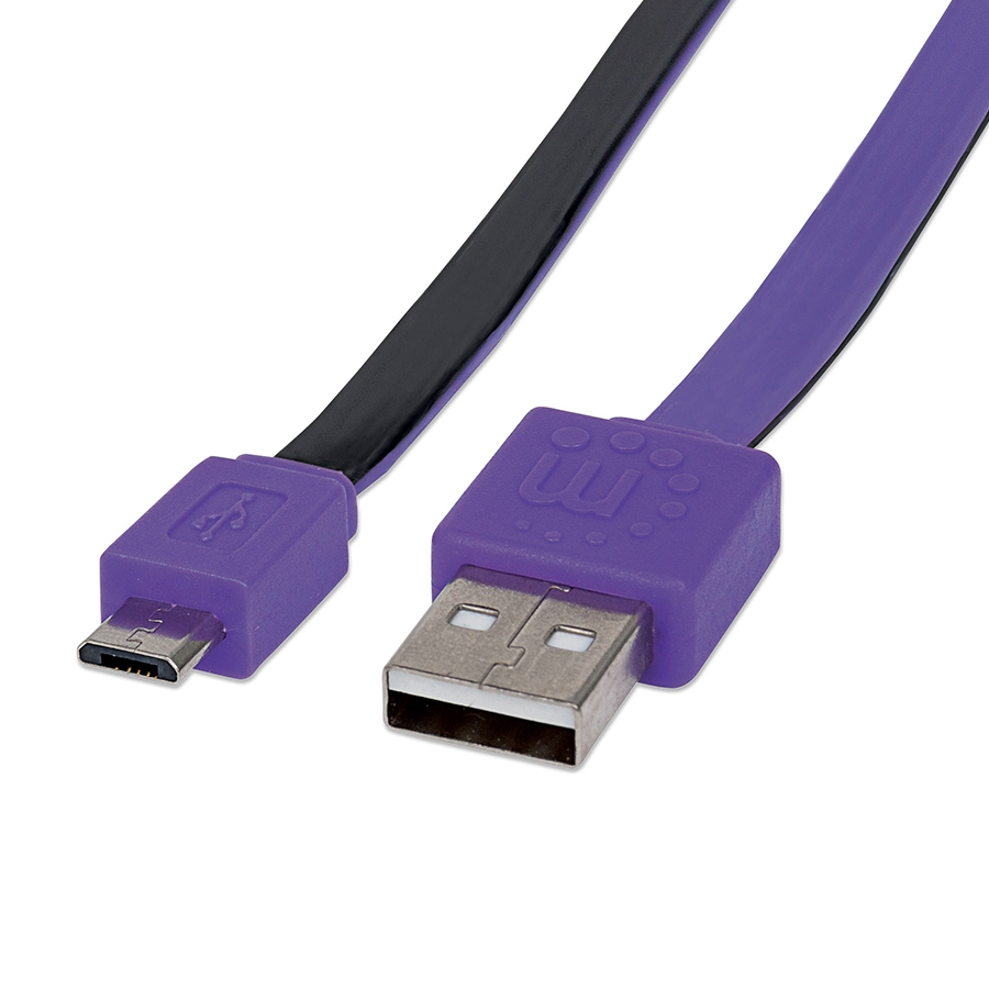 Cable Usb,Manhattan,391368, V2 A-Micro B, Blister Plano 1.0M Morado/Negro - Imagen de 5