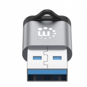 Adaptador,Manhattan,356305, Usb-C V3.2 GEN1, Am-Ch, 5GBPS 3A, Aluminio Gris Espacial/Negro