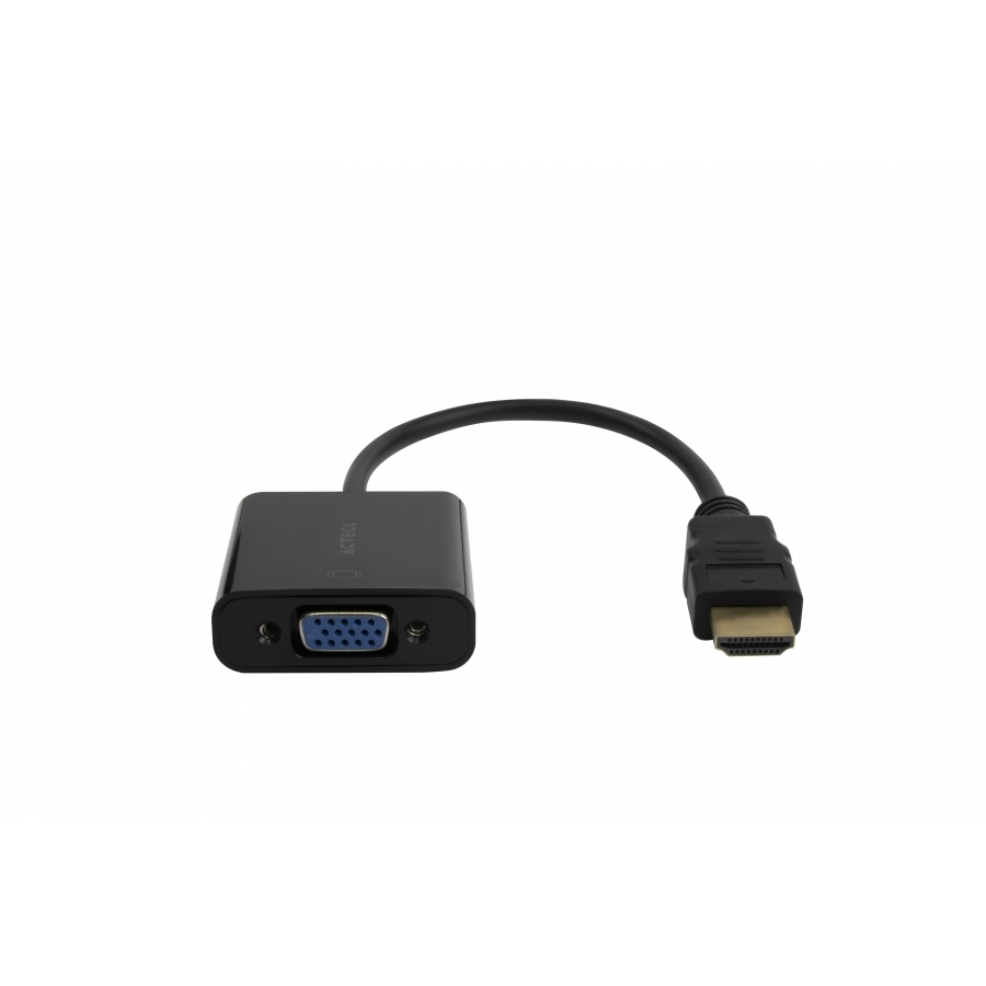 Adaptador Acteck Shift Plus AV400 / HDMI A Vga / 20 Cm / 4K / Negro / Ac-934756
